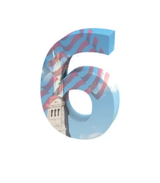 Font NYC number 6 render Stock Illustration