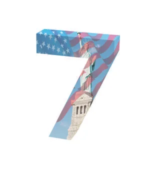 Font NYC number 7 render Stock Illustration