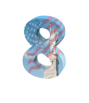 Font NYC number 8 render Stock Illustration