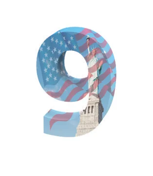 Font NYC number 9 render Stock Illustration