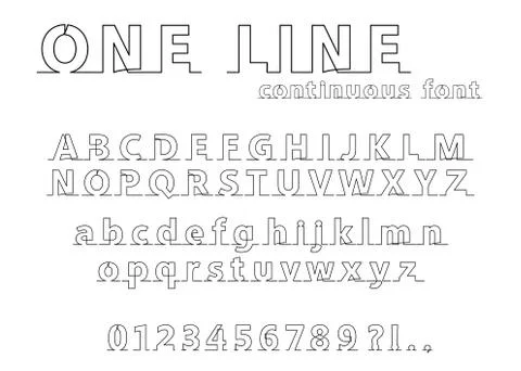 Font one line Stock Illustration