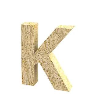 Font Oriented Strand Board capital K render Stock Illustration