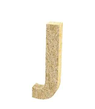 Font Oriented Strand Board capital J render Stock Illustration