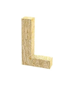 Font Oriented Strand Board capital L render Stock Illustration