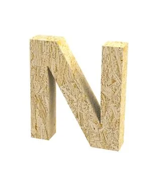 Font Oriented Strand Board capital N render Stock Illustration