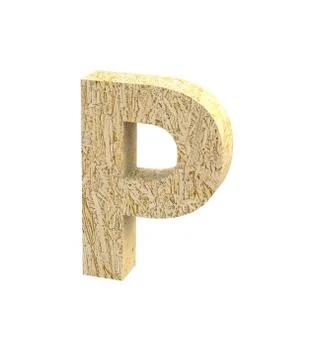 Font Oriented Strand Board capital P render Illustrazione stock