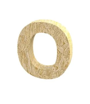 Font Oriented Strand Board capital O render Stock Illustration