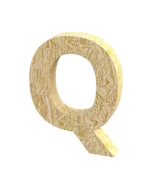 Font Oriented Strand Board capital Q render Stock Illustration