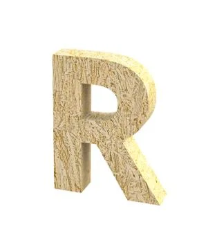 Font Oriented Strand Board capital R render Stock Illustration