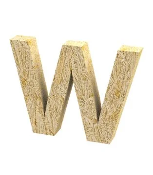 Font Oriented Strand Board capital W render Stock Illustration
