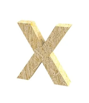 Font Oriented Strand Board capital X render Stock Illustration