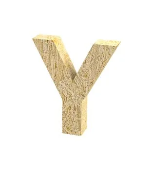 Font Oriented Strand Board capital Y render Stock Illustration