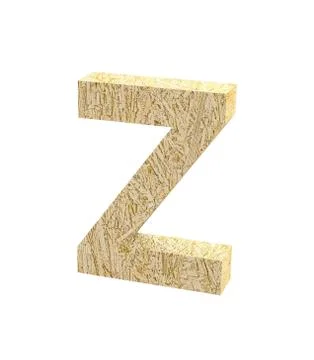 Font Oriented Strand Board capital Z render Stock Illustration
