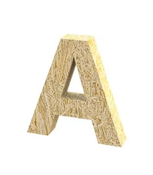 Font Oriented Strand Board capital A render Stock Illustration