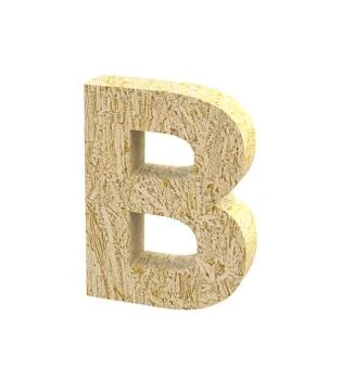 Font Oriented Strand Board capital B render Stock Illustration