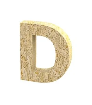 Font Oriented Strand Board capital D render Stock Illustration