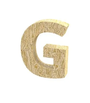 Font Oriented Strand Board capital G render Stock Illustration