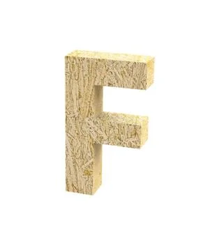 Font Oriented Strand Board capital F render Stock Illustration