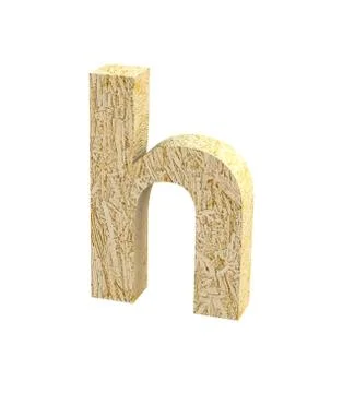 Font Oriented Strand Board lowercase h render Stock Illustration