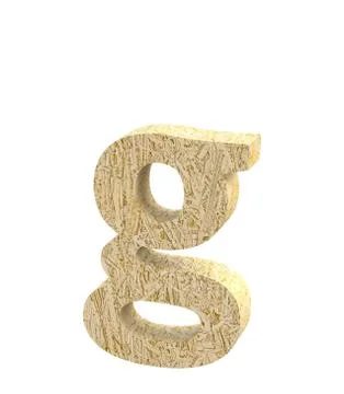 Font Oriented Strand Board lowercase g render Stock Illustration