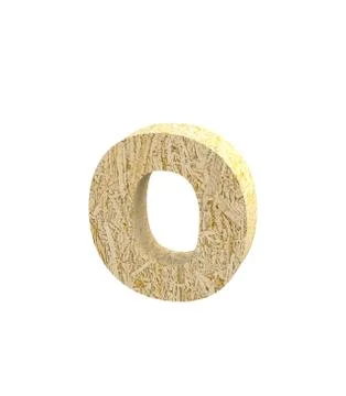 Font Oriented Strand Board lowercase o render Stock Illustration
