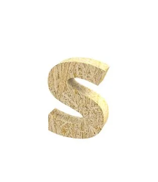 Font Oriented Strand Board lowercase s render Stock Illustration
