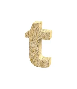 Font Oriented Strand Board lowercase t render Stock Illustration