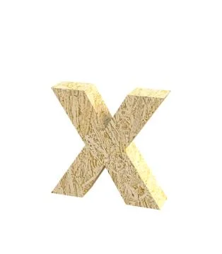 Font Oriented Strand Board lowercase x render Stock Illustration