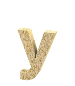Font Oriented Strand Board lowercase y render Stock Illustration