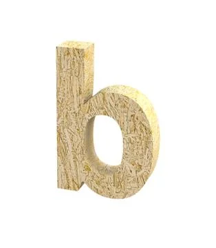 Font Oriented Strand Board lowercase b render Illustrazione stock