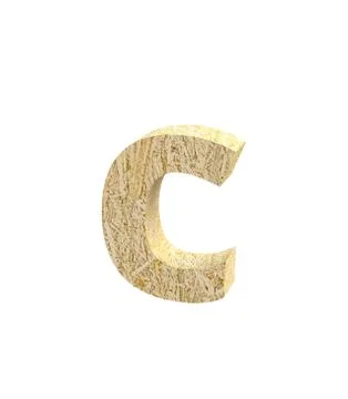 Font Oriented Strand Board lowercase c render Illustrazione stock