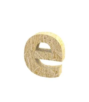 Font Oriented Strand Board lowercase e render Stock Illustration