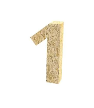 Font Oriented Strand Board number 1 render Stock Illustration