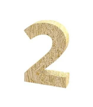 Font Oriented Strand Board number 2 render Stock Illustration