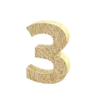 Font Oriented Strand Board number 3 render Stock Illustration
