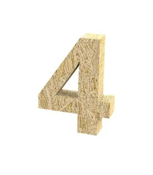 Font Oriented Strand Board number 4 render Stock Illustration