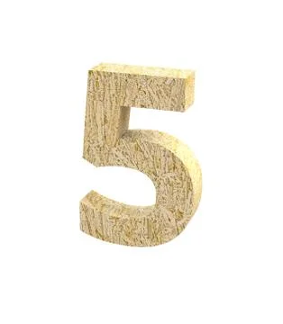 Font Oriented Strand Board number 5 render Stock Illustration