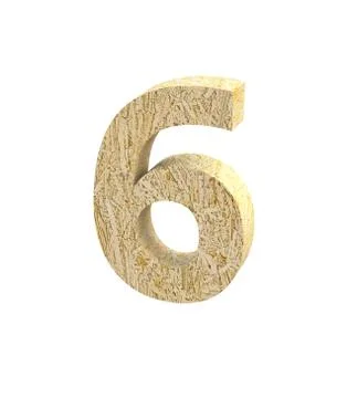 Font Oriented Strand Board number 6 render Stock Illustration