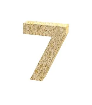 Font Oriented Strand Board number 7 render Stock Illustration