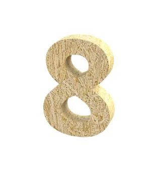 Font Oriented Strand Board number 8 render Stock Illustration
