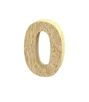 Font Oriented Strand Board number 0 render Stock Illustration