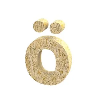 Font Oriented Strand Board special character ALT0246 render Stock Illustration