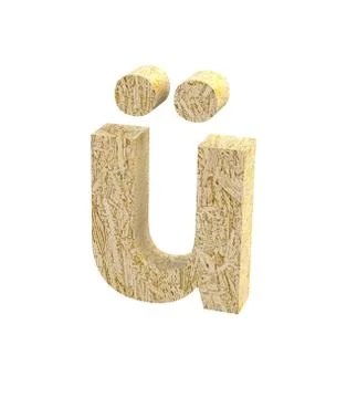 Font Oriented Strand Board special character ALT0252 render Stock Illustration