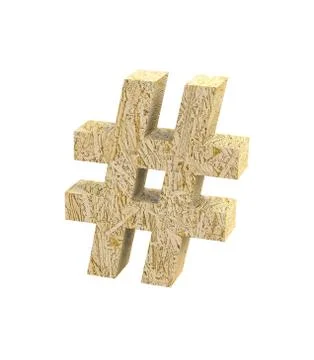 Font Oriented Strand Board special character ALT35 render Stock Illustration