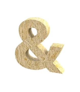 Font Oriented Strand Board special character ALT38 render Stock Illustration