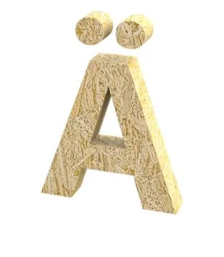 Font Oriented Strand Board special character ALT0196 render Stock Illustration