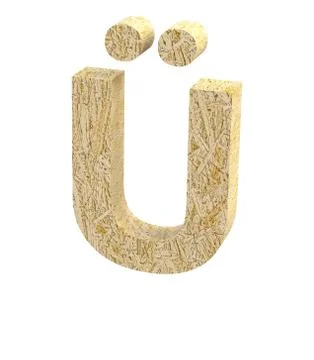 Font Oriented Strand Board special character ALT0220 render Stock Illustration