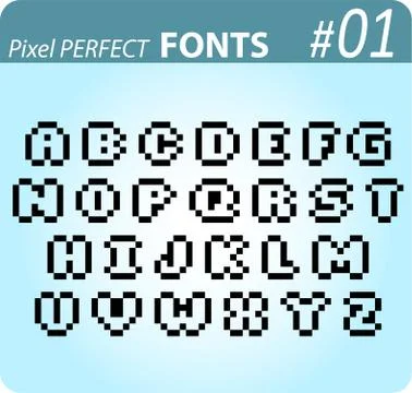 Font in pixel style Stock Illustration