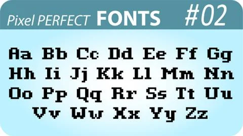 Font in pixel style Stock Illustration