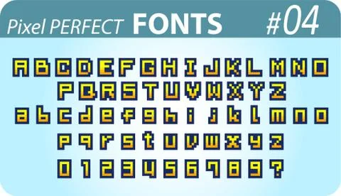 Font in pixel style Stock Illustration